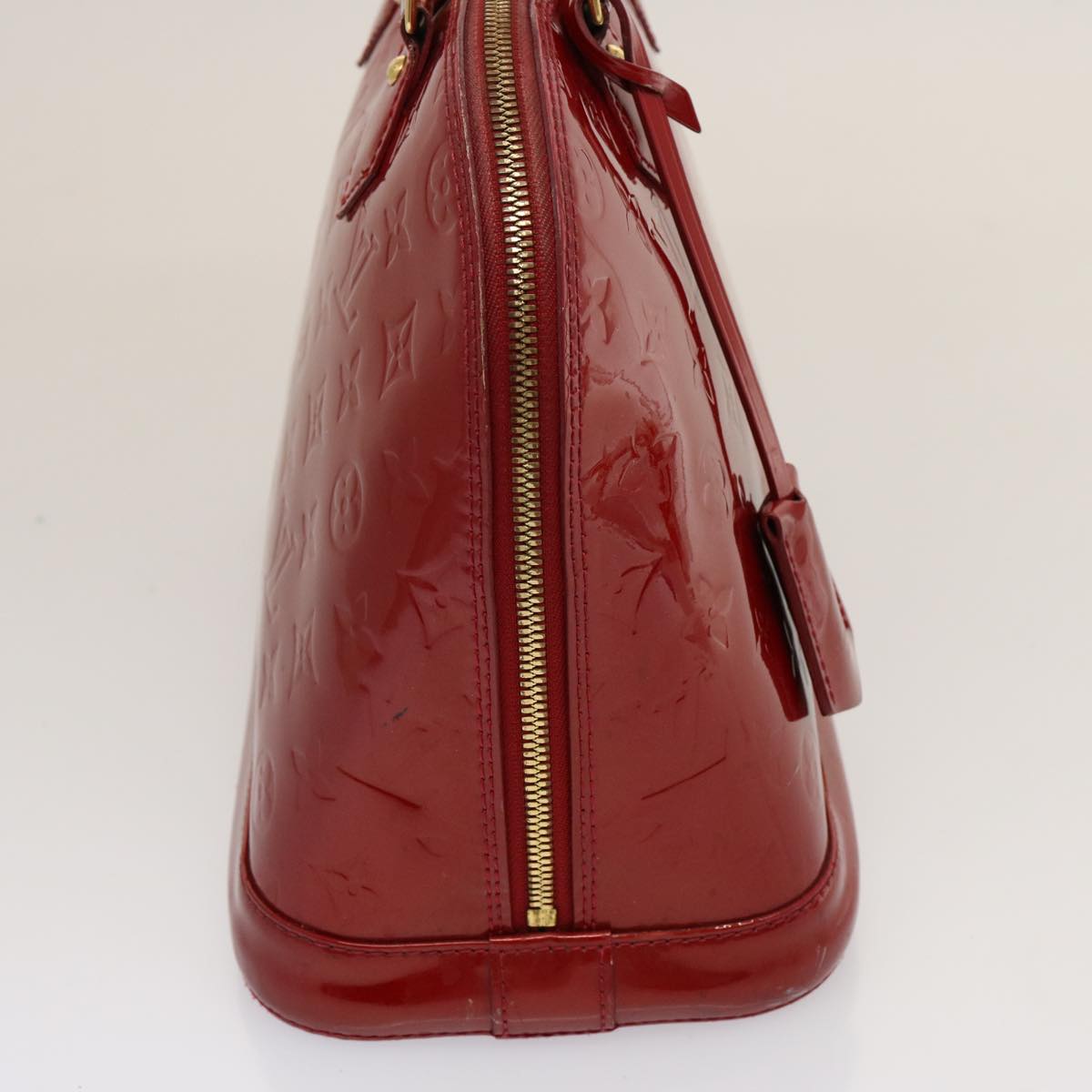 LOUIS VUITTON Monogram Vernis Alma PM Hand Bag Red Slys M90169 LV 75188