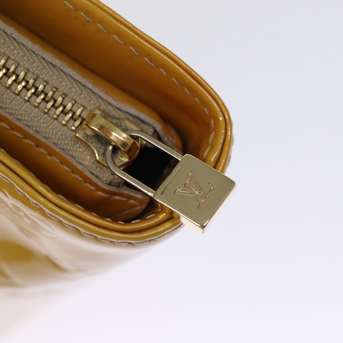 LOUIS VUITTON Monogram Vernis Houston Hand Bag Beige M91004 LV 75190