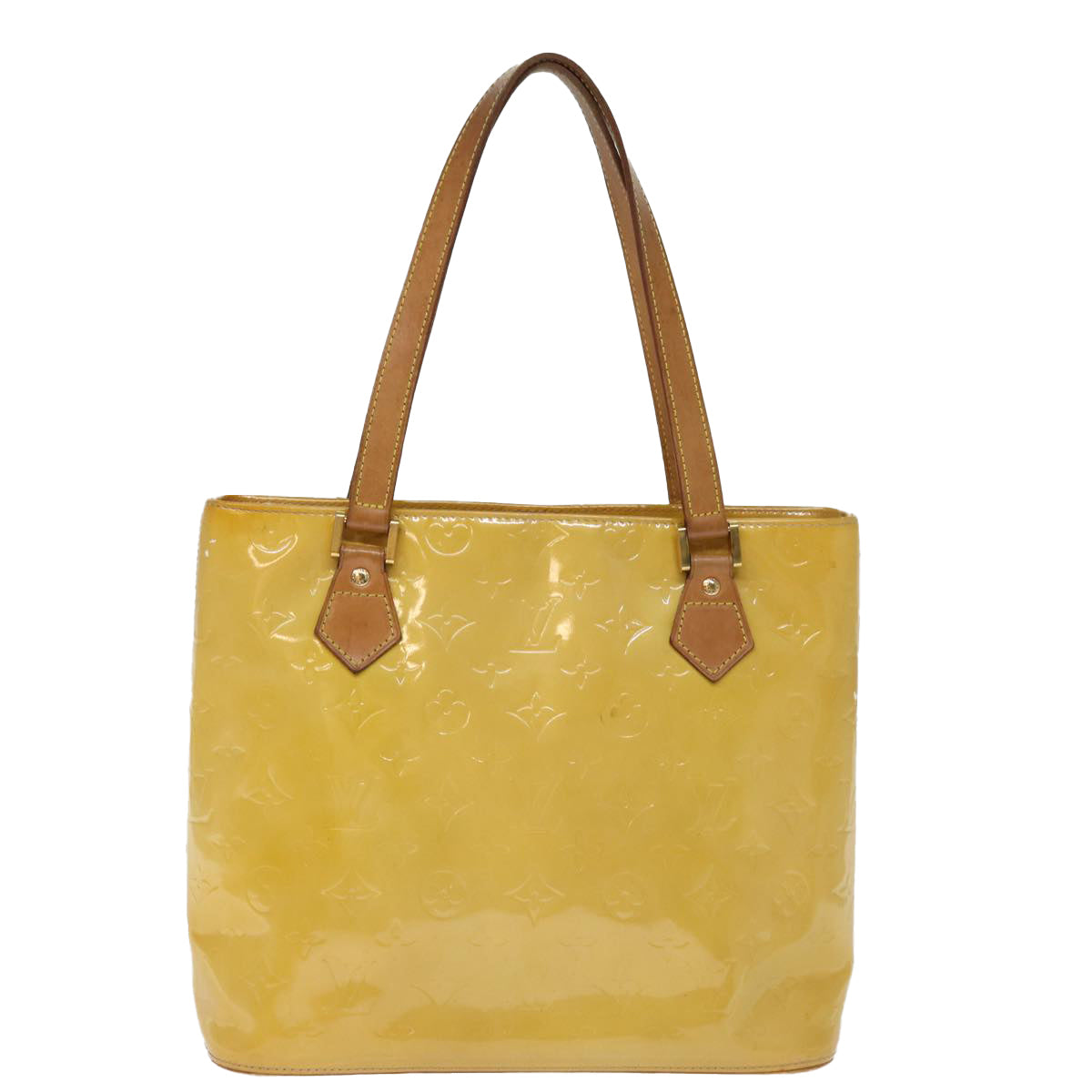 LOUIS VUITTON Monogram Vernis Houston Hand Bag Beige M91004 LV 75190