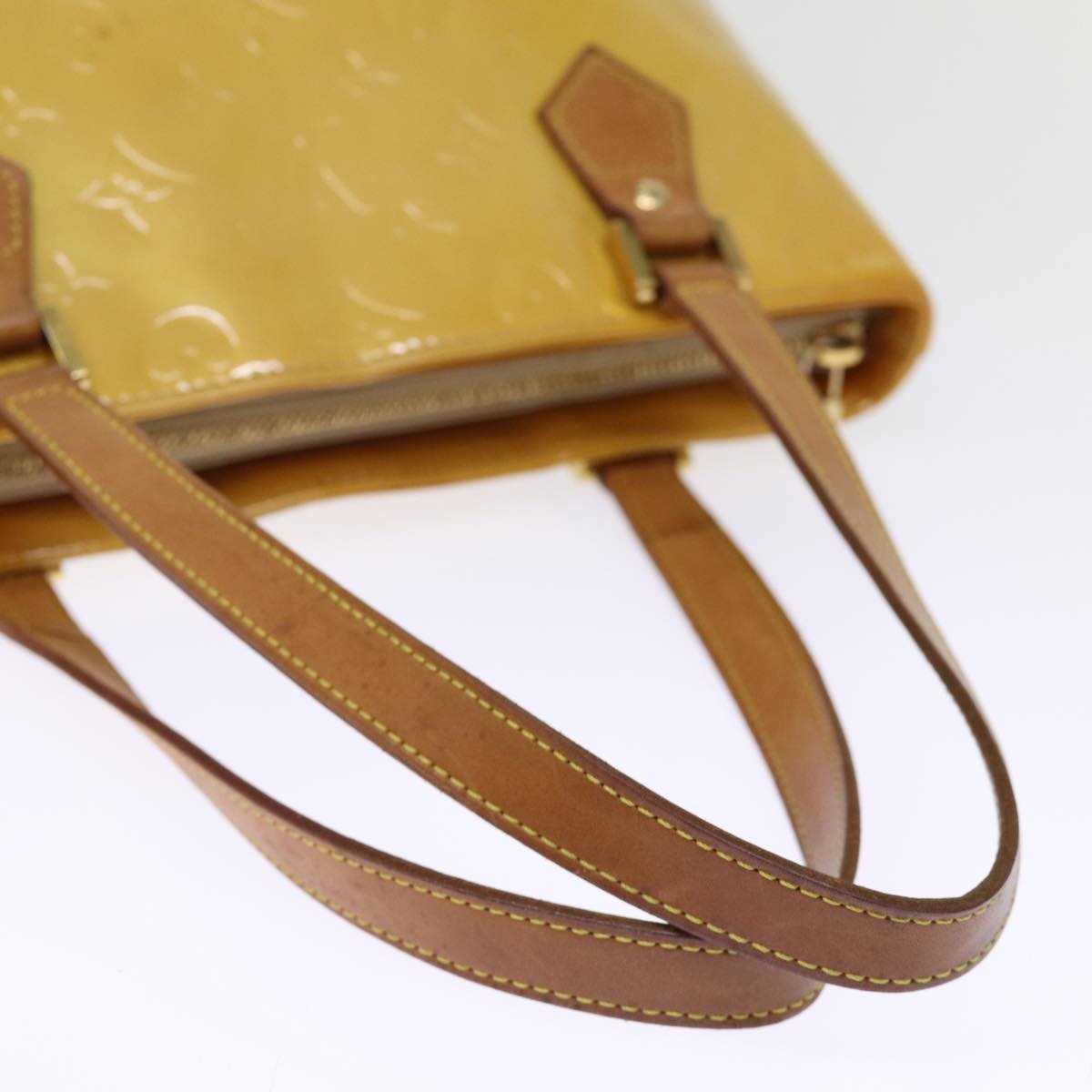 LOUIS VUITTON Monogram Vernis Houston Hand Bag Beige M91004 LV 75190