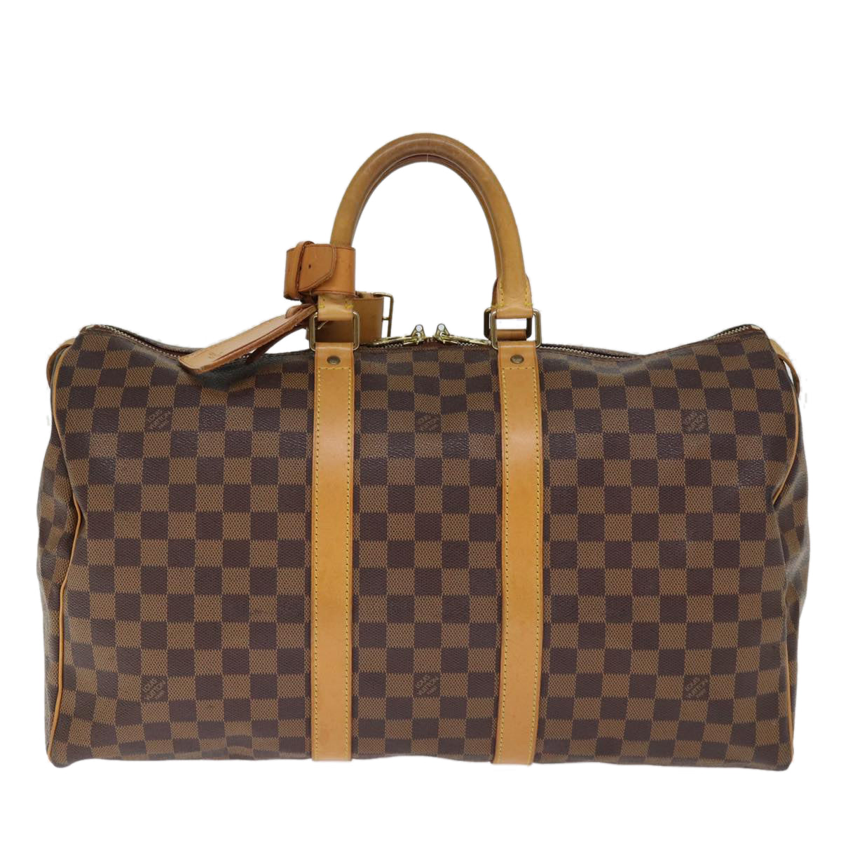 LOUIS VUITTON Damier Ebene Keepall 45 Boston Bag LV 75198A