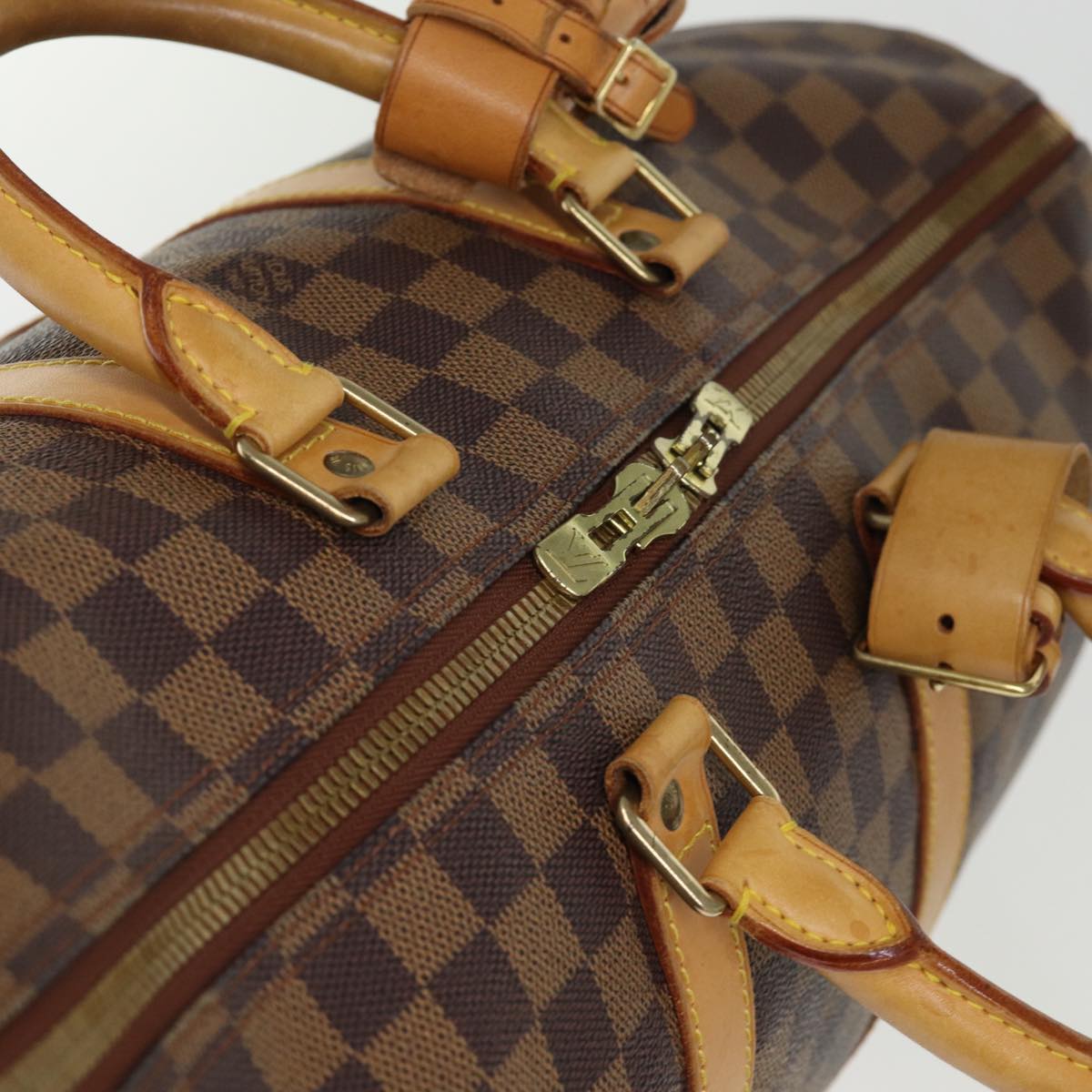 LOUIS VUITTON Damier Ebene Keepall 45 Boston Bag LV 75198A