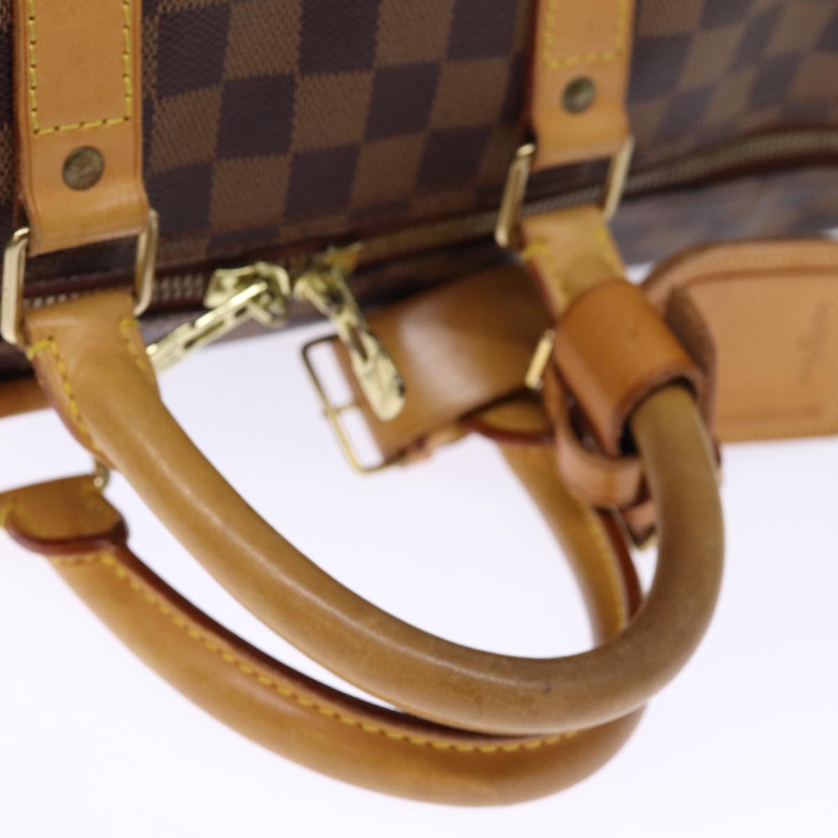 LOUIS VUITTON Damier Ebene Keepall 45 Boston Bag LV 75198A