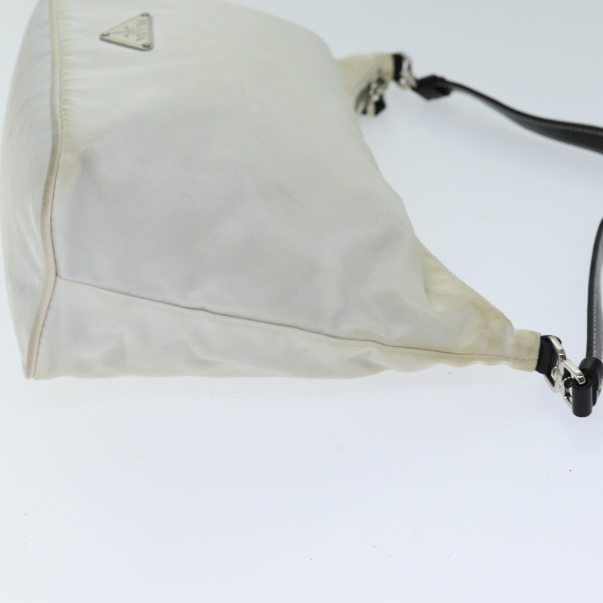 Luxury PradaShoulder Bag Nylon Leather White Black 75215