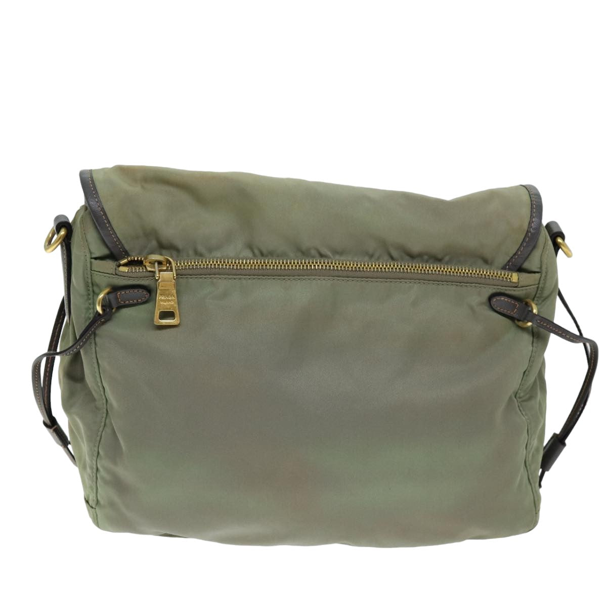 Luxury PradaShoulder Bag Nylon Khaki 75220