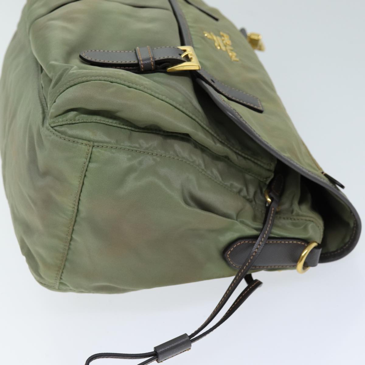 Luxury PradaShoulder Bag Nylon Khaki 75220