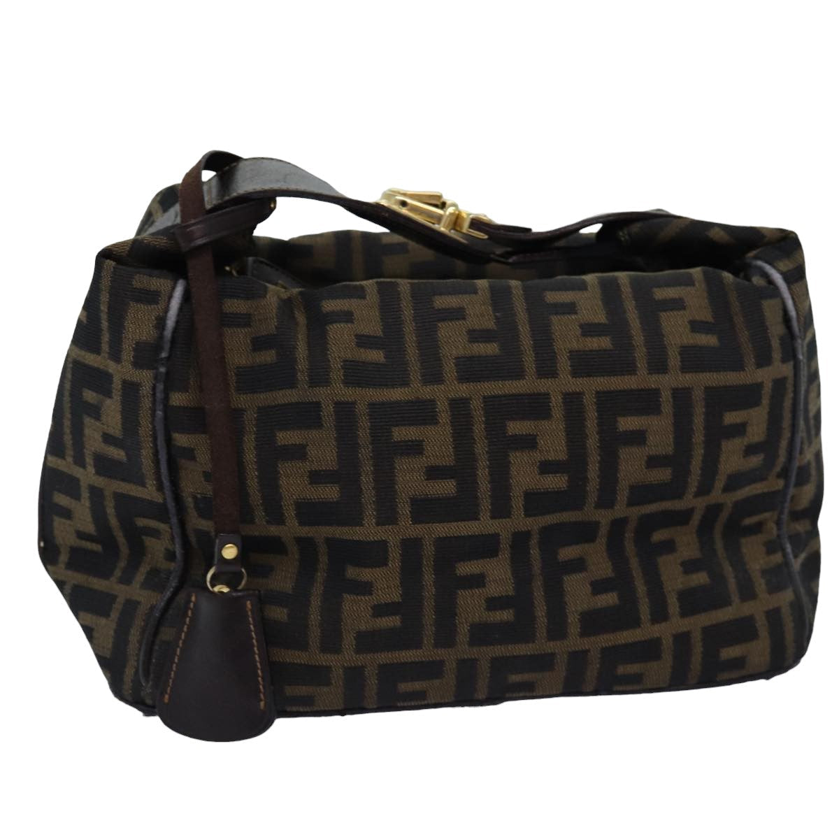 Luxury Fendi Zucca Canvas Vanity Cosmetic Pouch Brown Black75223