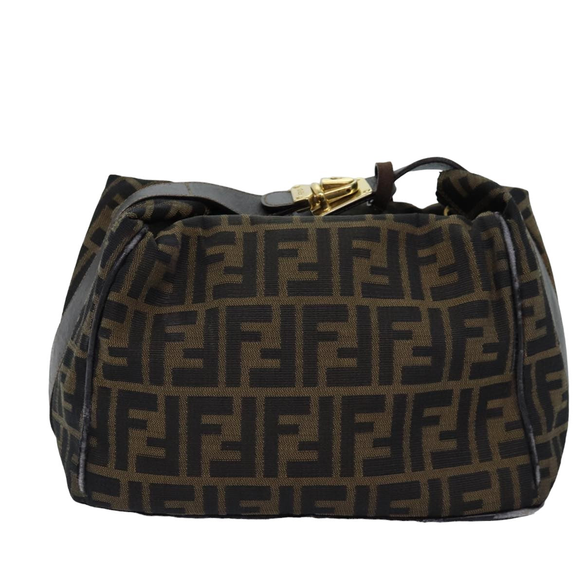 Luxury Fendi Zucca Canvas Vanity Cosmetic Pouch Brown Black75223