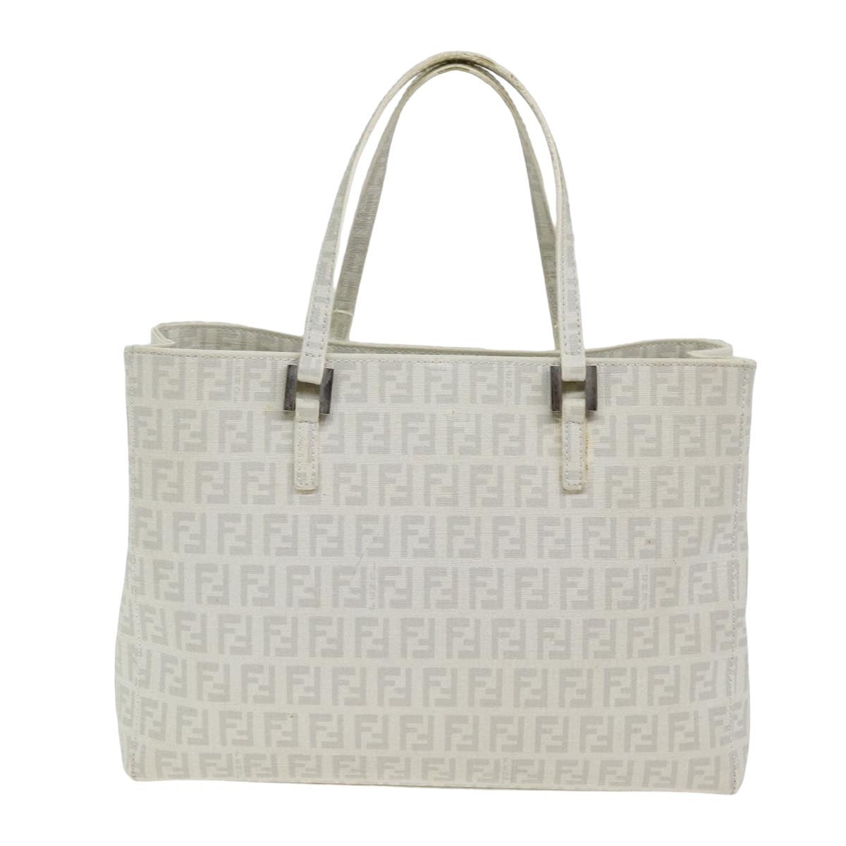 Luxury Fendi Zucchino Canvas Hand Bag White75224