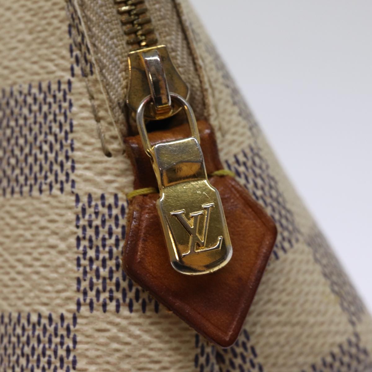 LOUIS VUITTON Damier Azur Pochette Cosmetic PM Pouch N60024 LV 75259