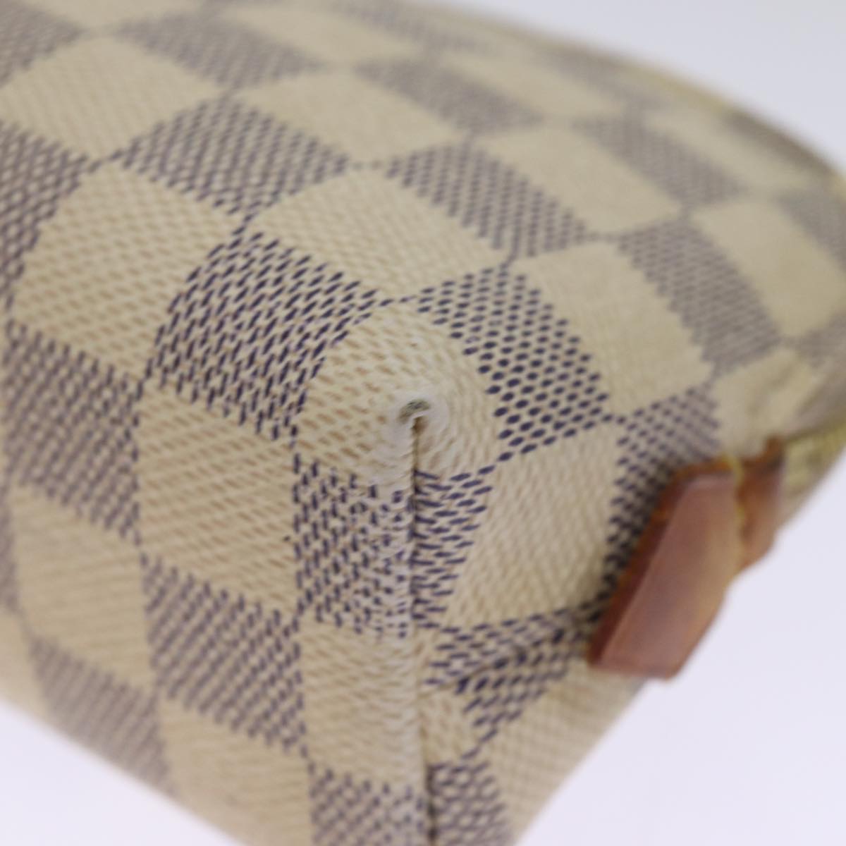 LOUIS VUITTON Damier Azur Pochette Cosmetic PM Pouch N60024 LV 75259