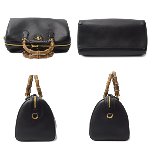 Luxury Gucci Trending 2025 Diana Boston Bag 2WAY Black 655663