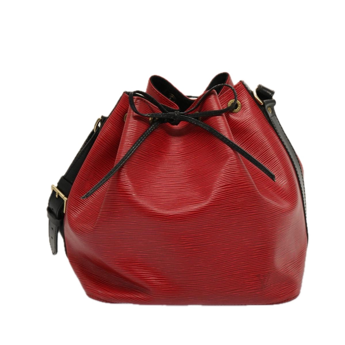 LOUIS VUITTON Epi Petit Noe Shoulder Bag Bicolor Black Red M44172 LV 75268