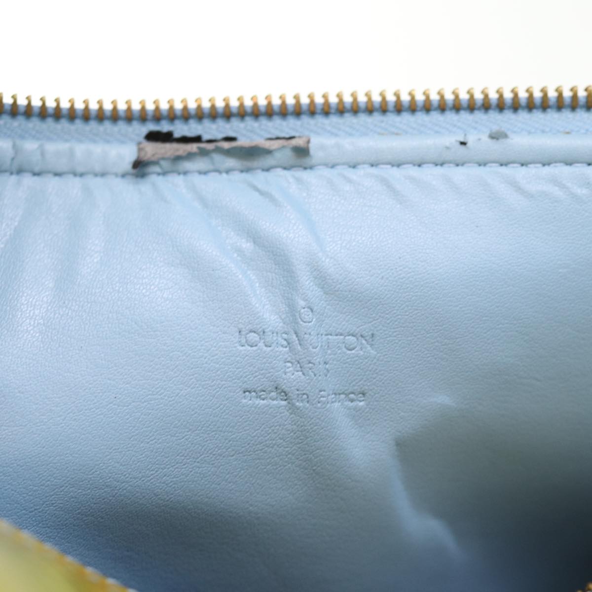 LOUIS VUITTON Monogram Vernis Bedford Hand Bag Baby Blue M91007 LV 75281