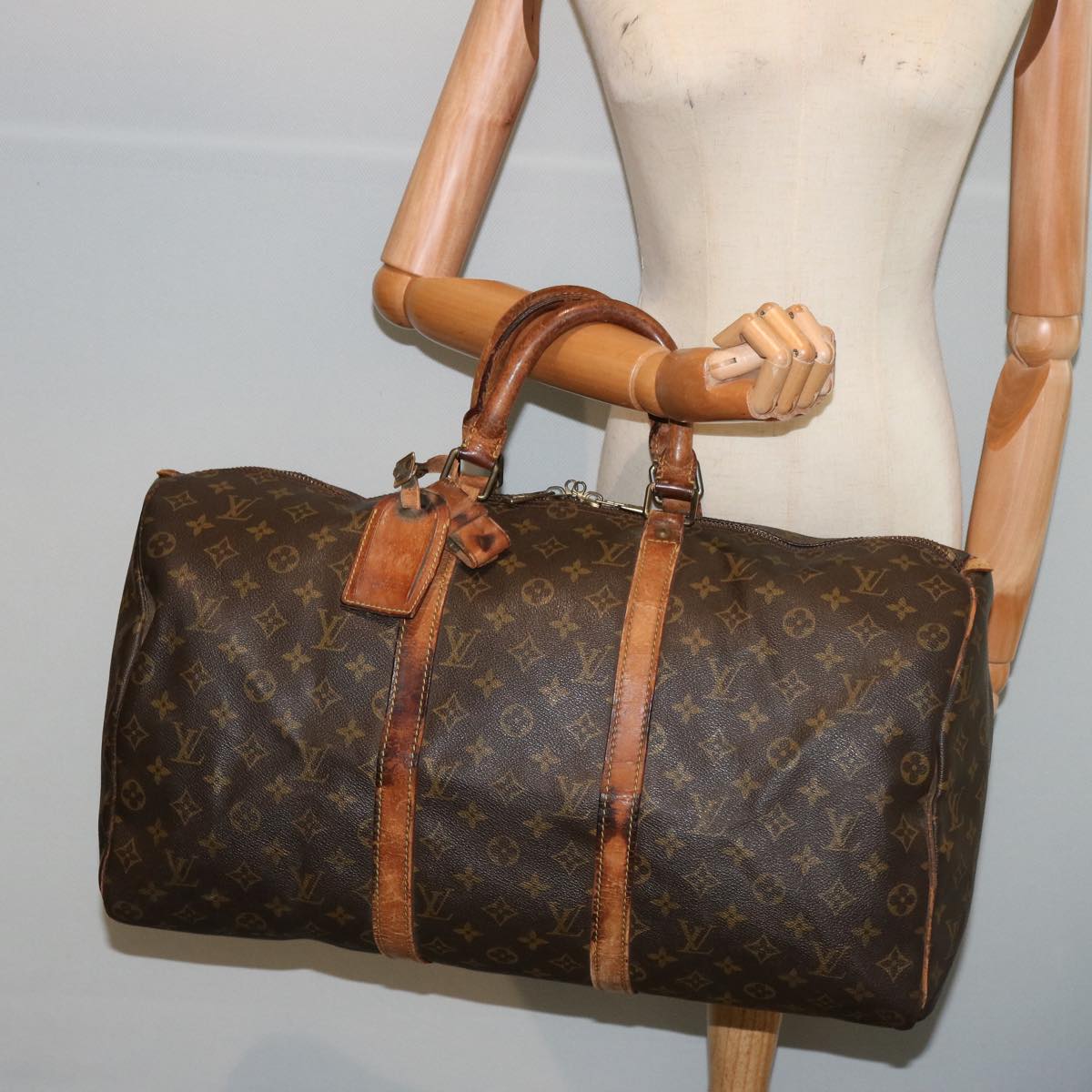 LOUIS VUITTON Monogram Keepall 50 Boston Bag M41426 LV 75299