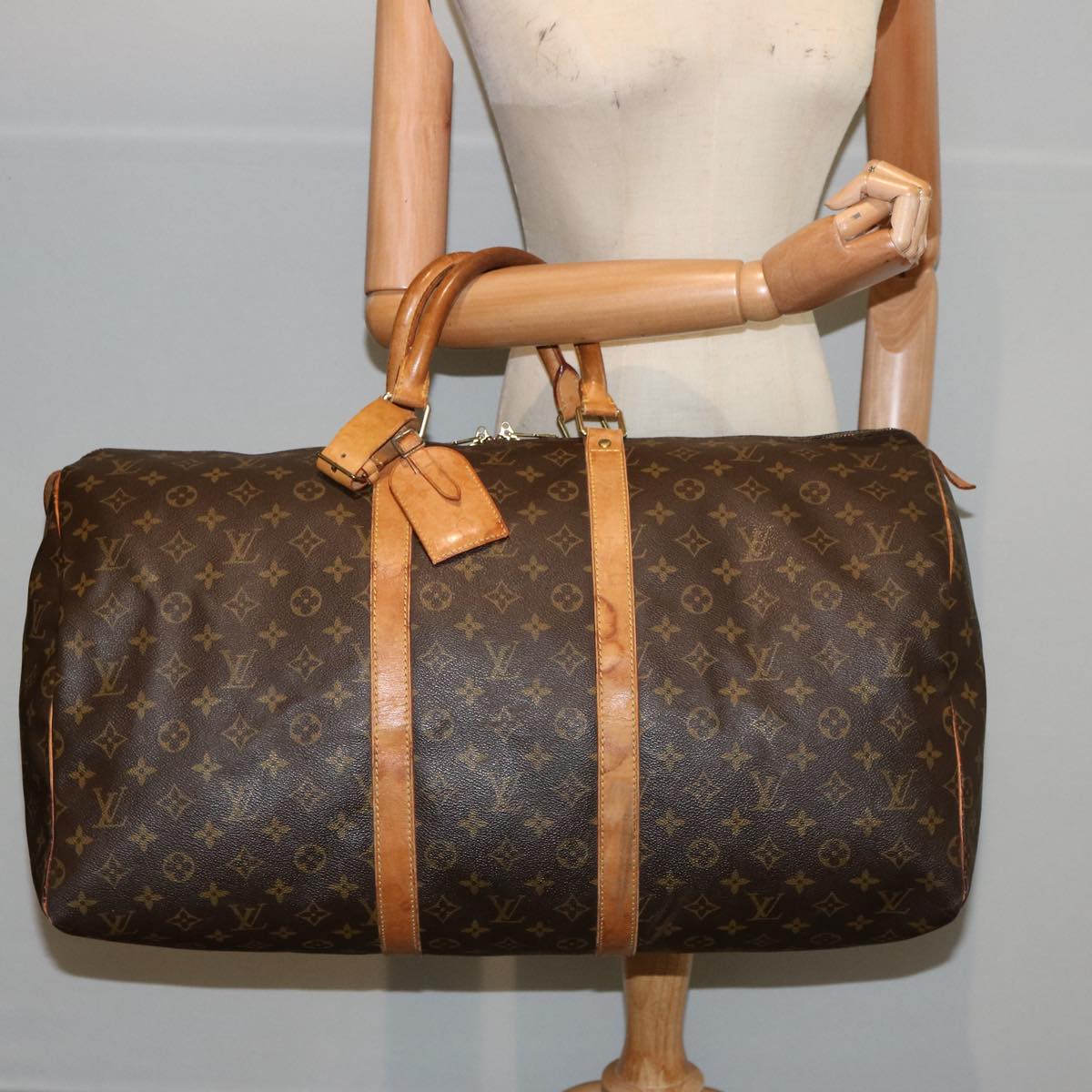 LOUIS VUITTON Monogram Keepall 55 Boston Bag M41424 LV 75300