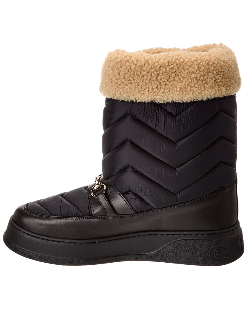 Gucci Horsebit Quilted Nylon & Leather Boot