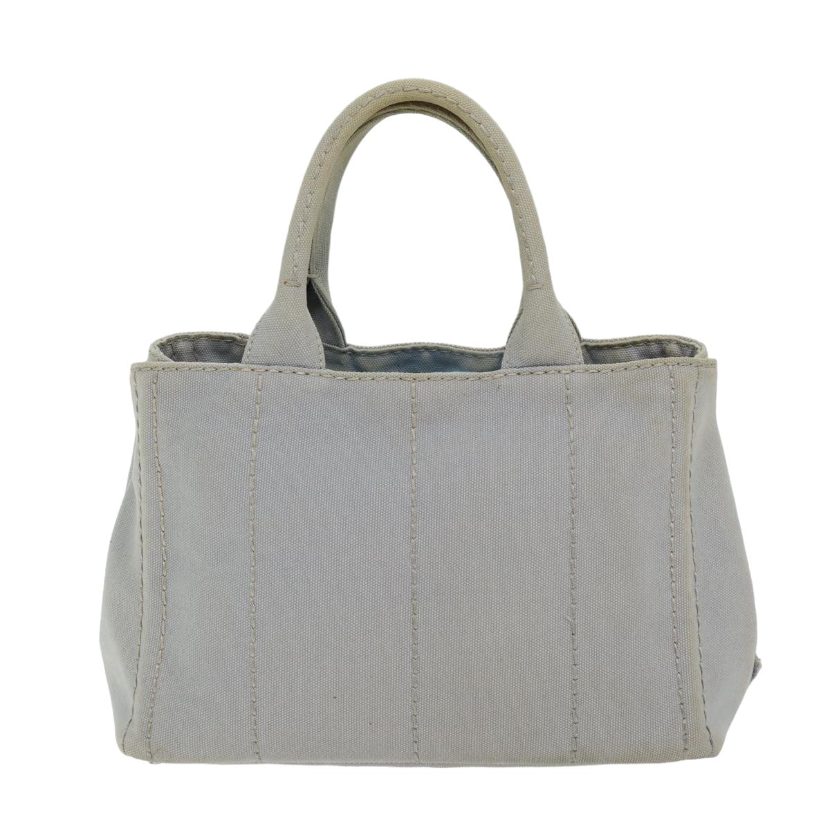 Luxury PradaCanapa PM Hand Bag Canvas 2way Gray 75341
