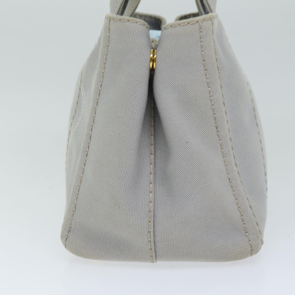 Luxury PradaCanapa PM Hand Bag Canvas 2way Gray 75341