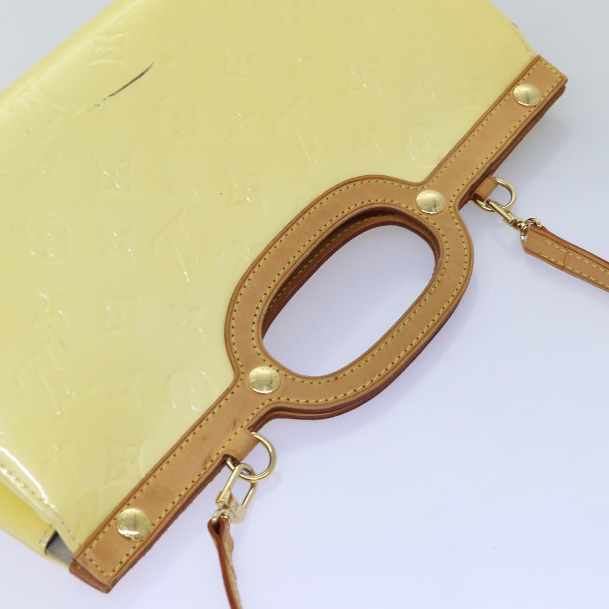 LOUIS VUITTON Monogram Vernis Roxbury Drive Hand Bag Perle M91374 LV 75364
