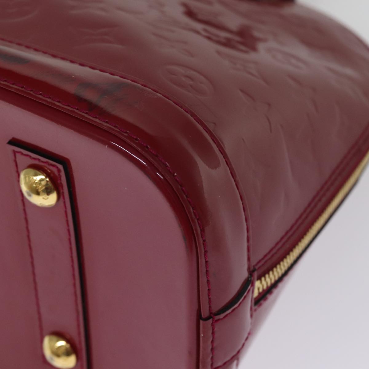 LOUIS VUITTON Monogram Vernis Alma PM Hand Bag Rose Indian M91770 LV 75382