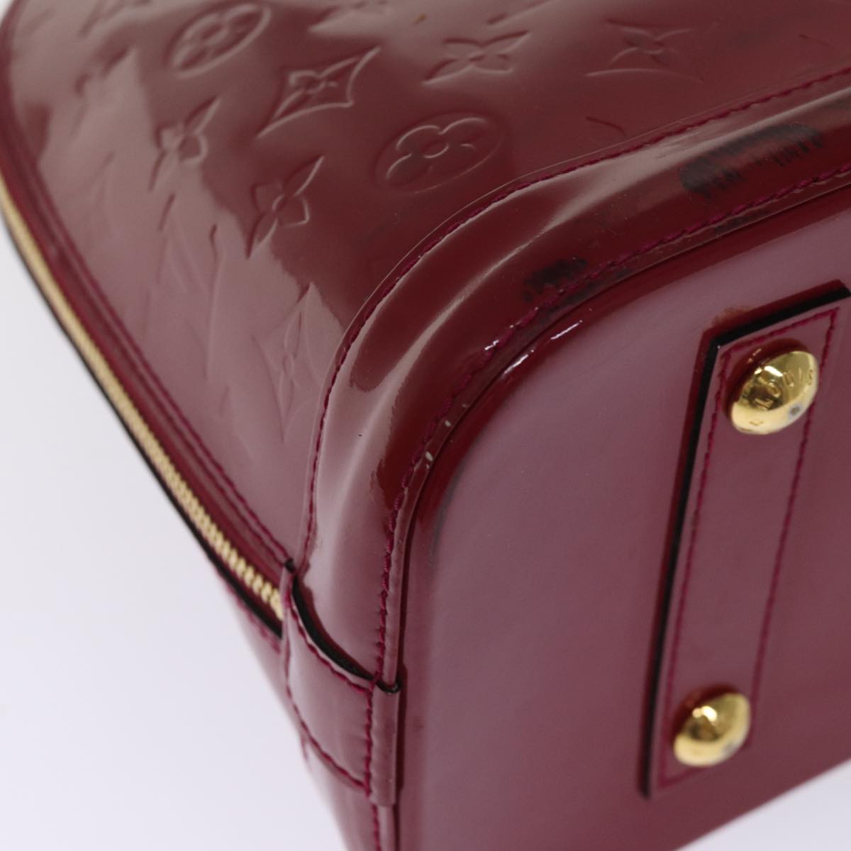LOUIS VUITTON Monogram Vernis Alma PM Hand Bag Rose Indian M91770 LV 75382