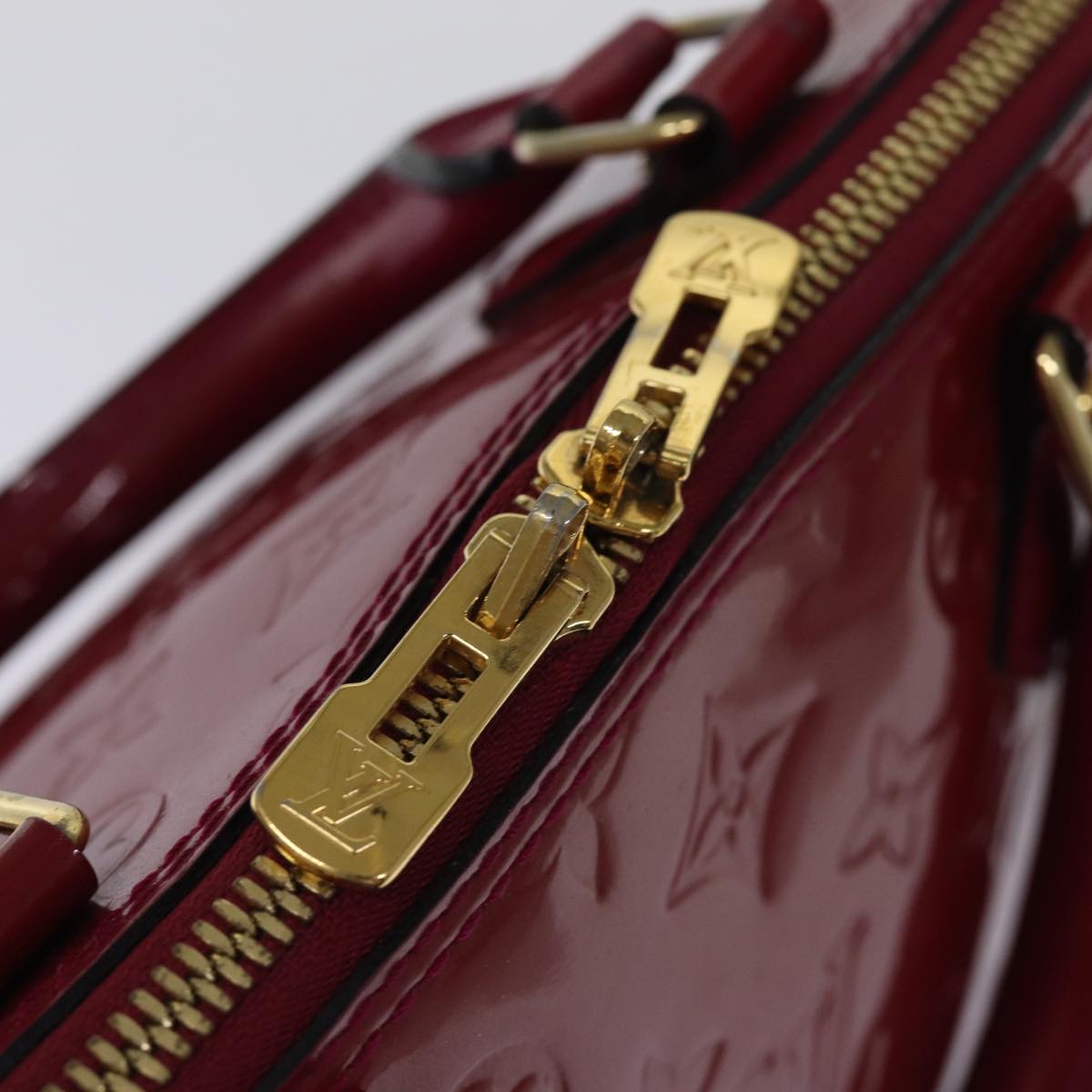 LOUIS VUITTON Monogram Vernis Alma PM Hand Bag Rose Indian M91770 LV 75382