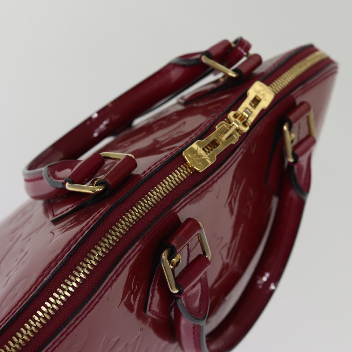 LOUIS VUITTON Monogram Vernis Alma PM Hand Bag Rose Indian M91770 LV 75382