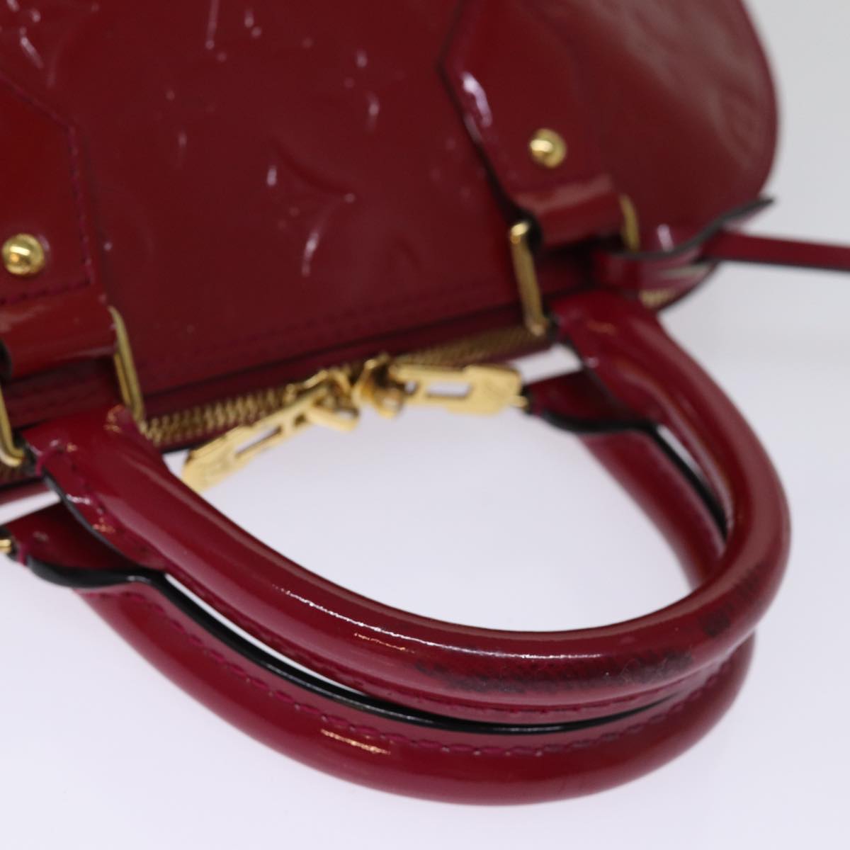 LOUIS VUITTON Monogram Vernis Alma PM Hand Bag Rose Indian M91770 LV 75382