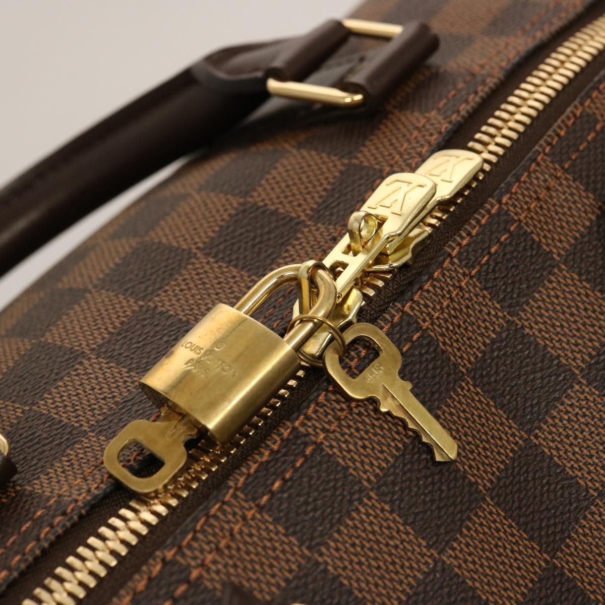 LOUIS VUITTON Damier Ebene Keepall 50 Boston Bag N41427 LV 75392A