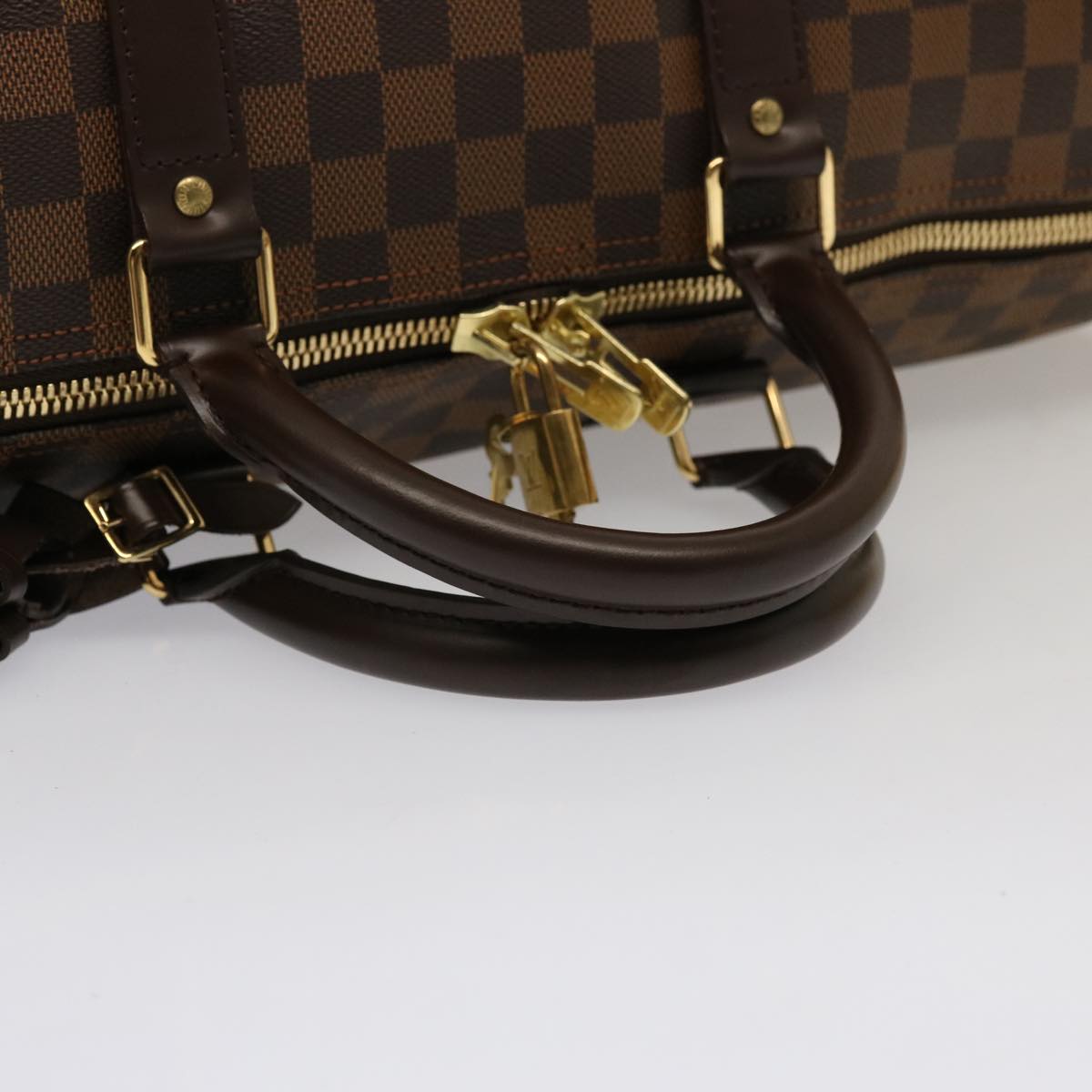 LOUIS VUITTON Damier Ebene Keepall 50 Boston Bag N41427 LV 75392A