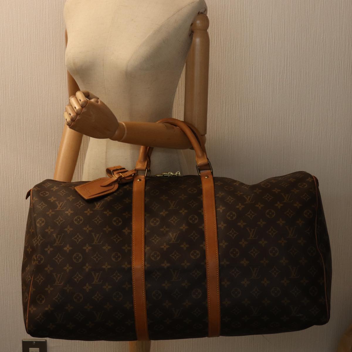 LOUIS VUITTON Monogram Keepall 60 Boston Bag M41422 LV 75393