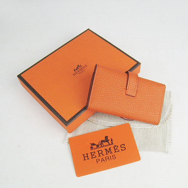 Luxury Hermes Wallet H022 Accessory Cow Leather Orange