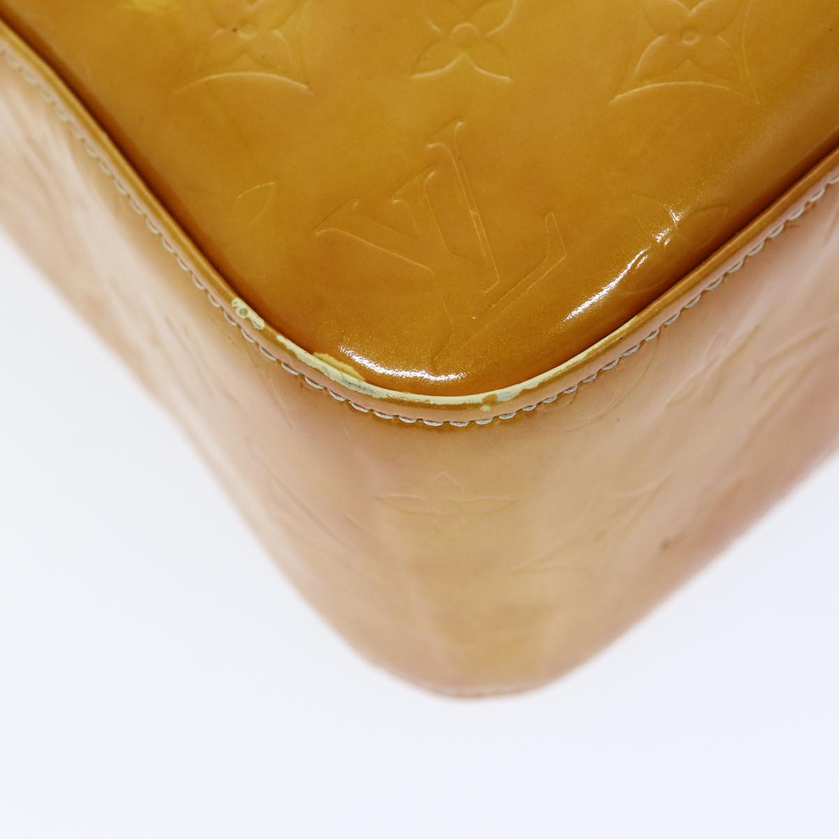 LOUIS VUITTON Monogram Vernis Columbus Tote Bag Yellow M91047 LV 75400
