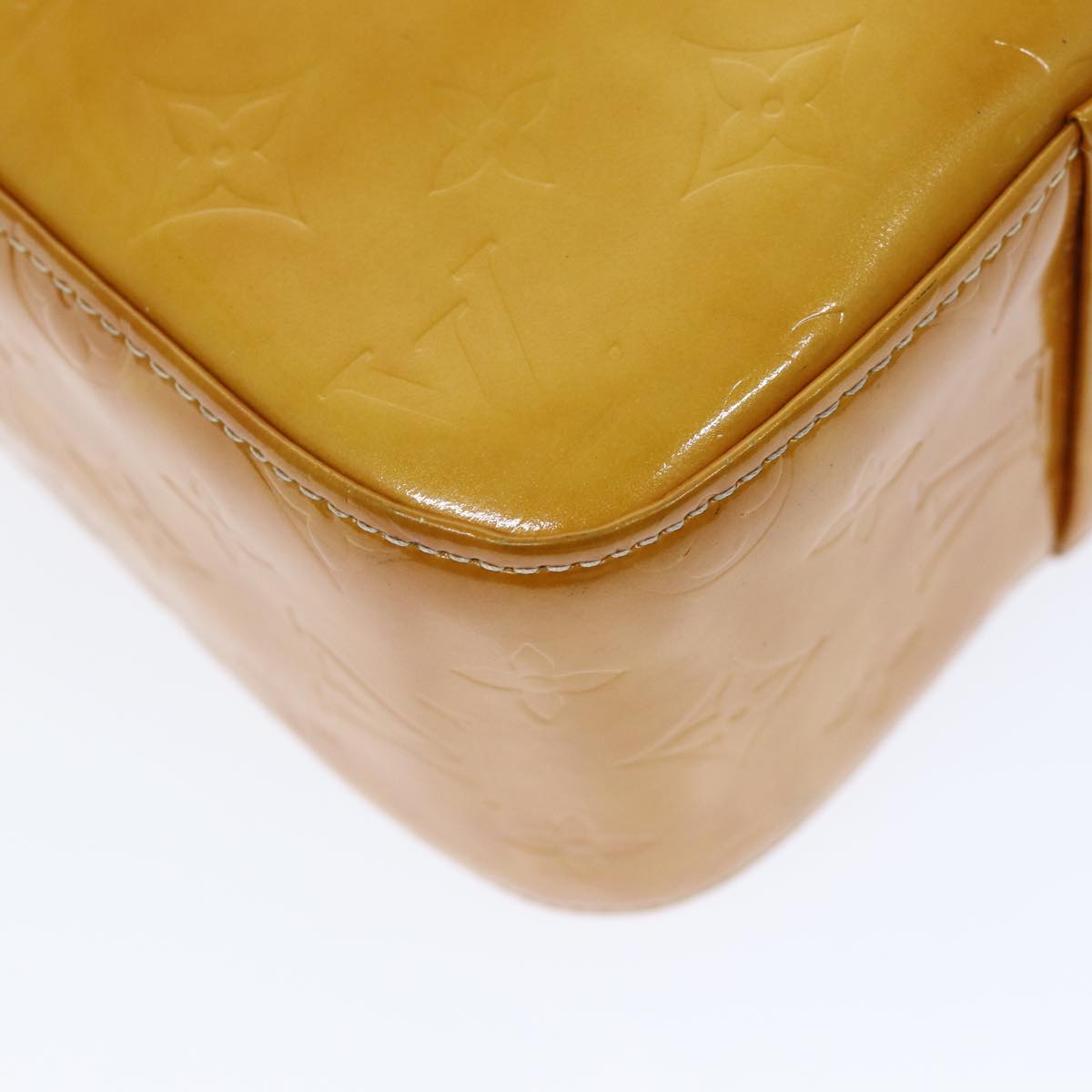 LOUIS VUITTON Monogram Vernis Columbus Tote Bag Yellow M91047 LV 75400