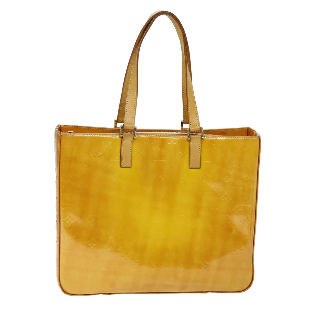 LOUIS VUITTON Monogram Vernis Columbus Tote Bag Yellow M91047 LV 75400