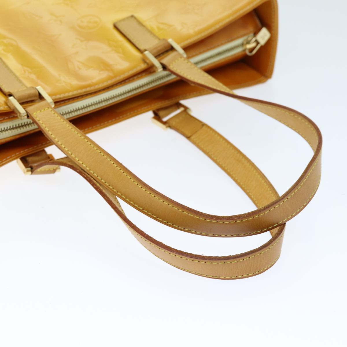 LOUIS VUITTON Monogram Vernis Columbus Tote Bag Yellow M91047 LV 75400