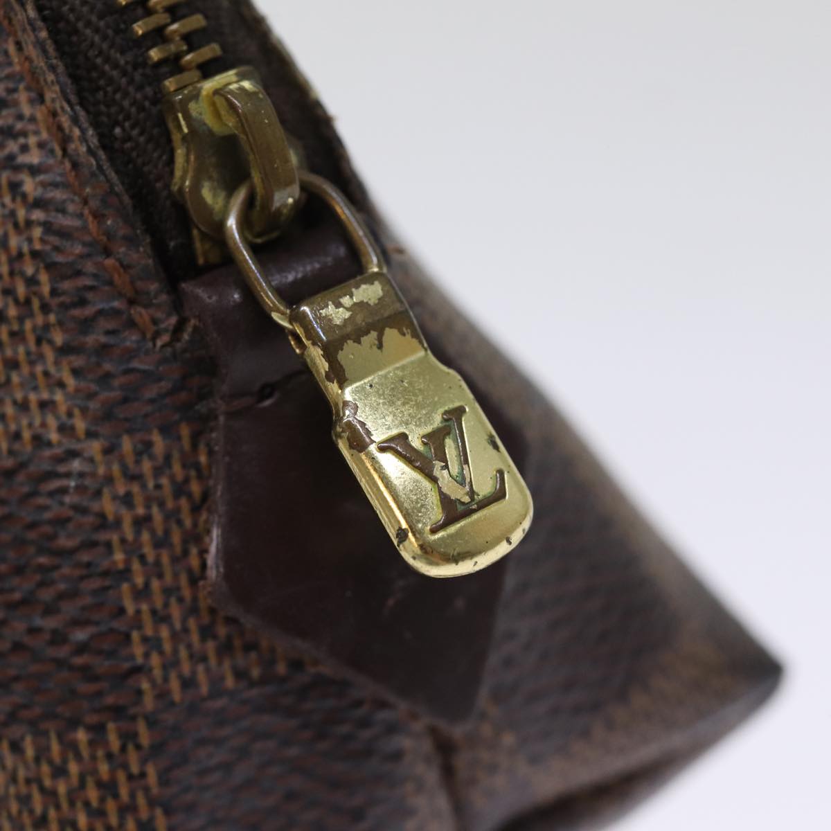 LOUIS VUITTON Damier Ebene Pochette Cosmetic PM Pouch N47516 LV 75409