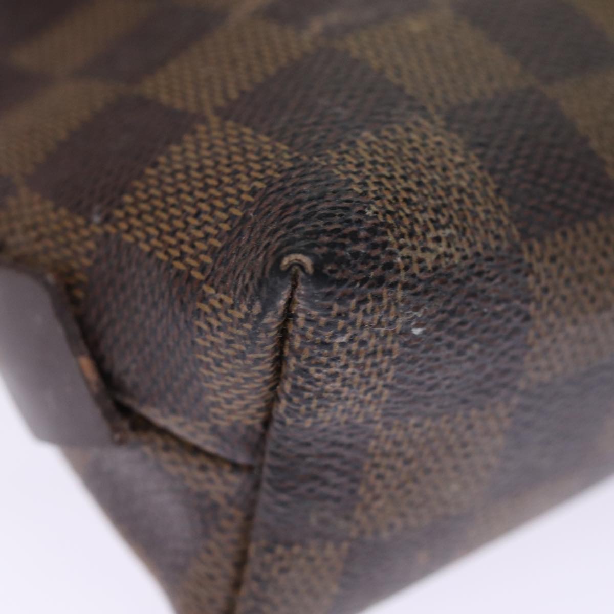LOUIS VUITTON Damier Ebene Pochette Cosmetic PM Pouch N47516 LV 75409