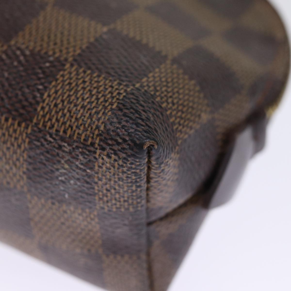 LOUIS VUITTON Damier Ebene Pochette Cosmetic PM Pouch N47516 LV 75409