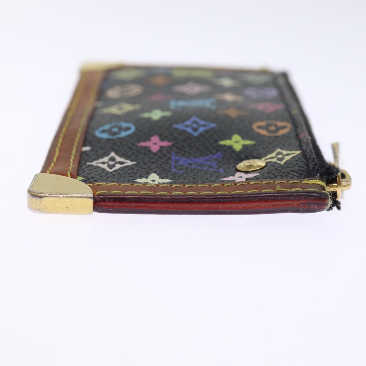 LOUIS VUITTON Monogram Multicolor Pochette Cles Purse Black M92654 75411