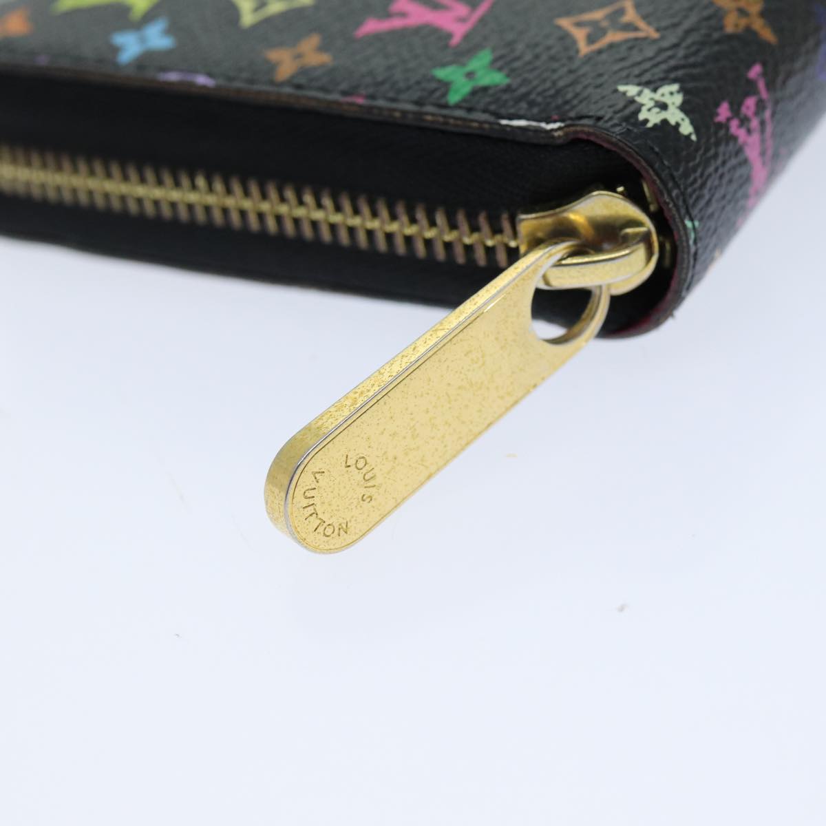 LOUIS VUITTON Monogram Multicolor Zippy Wallet Black M60243 LV 75413