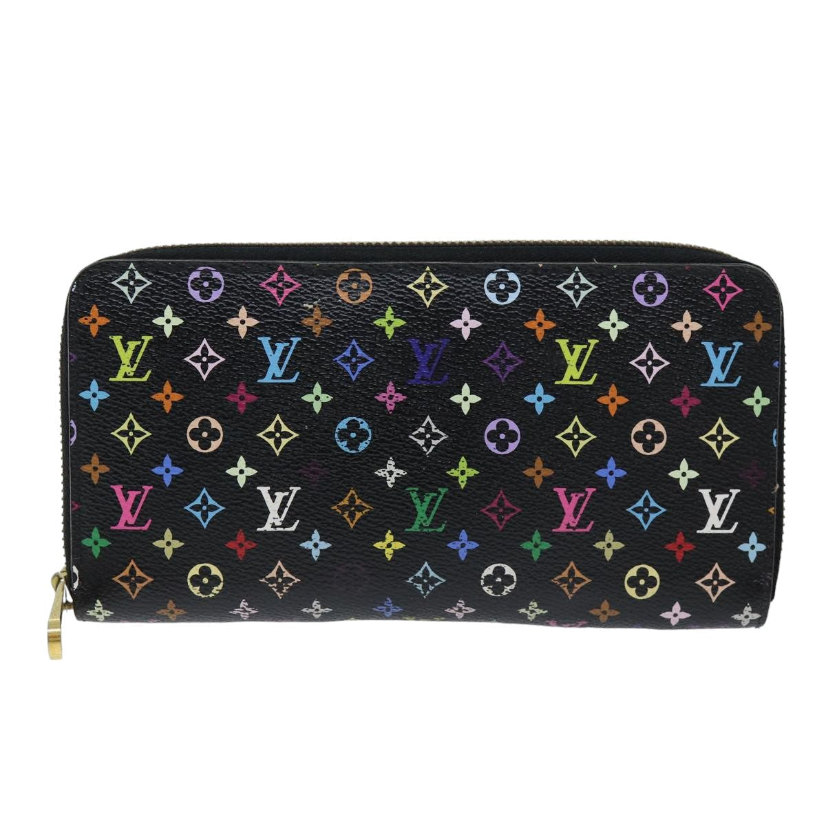 LOUIS VUITTON Monogram Multicolor Zippy Wallet Black M60243 LV 75413