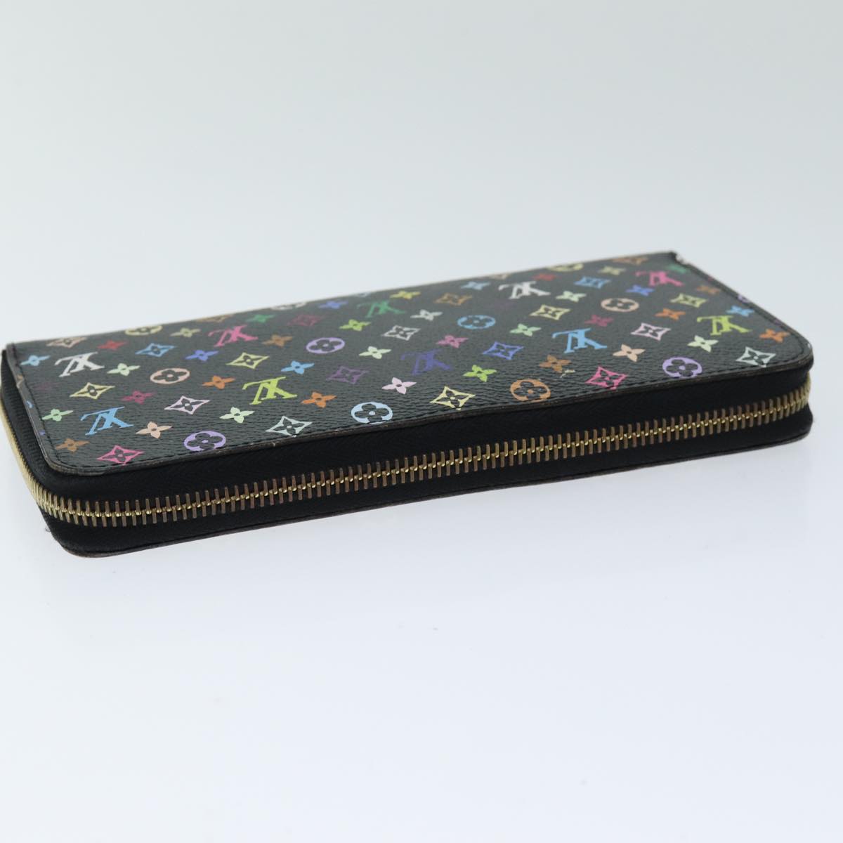 LOUIS VUITTON Monogram Multicolor Zippy Wallet Black M60243 LV 75413