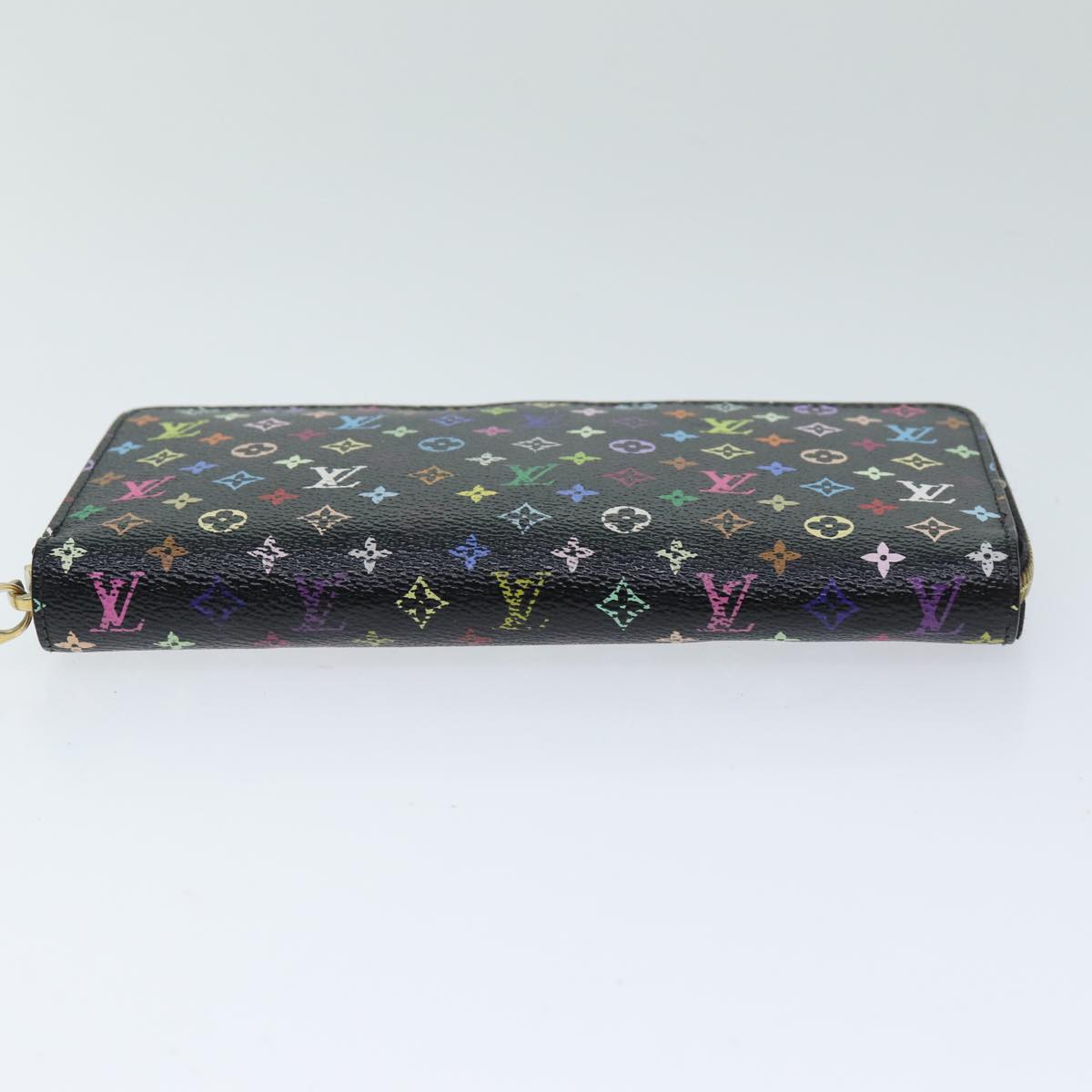 LOUIS VUITTON Monogram Multicolor Zippy Wallet Black M60243 LV 75413
