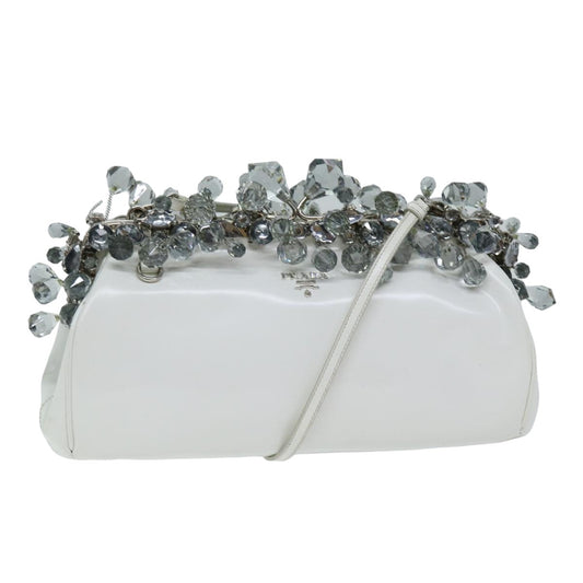 Luxury PradaShoulder Bag Patent leather White 75425