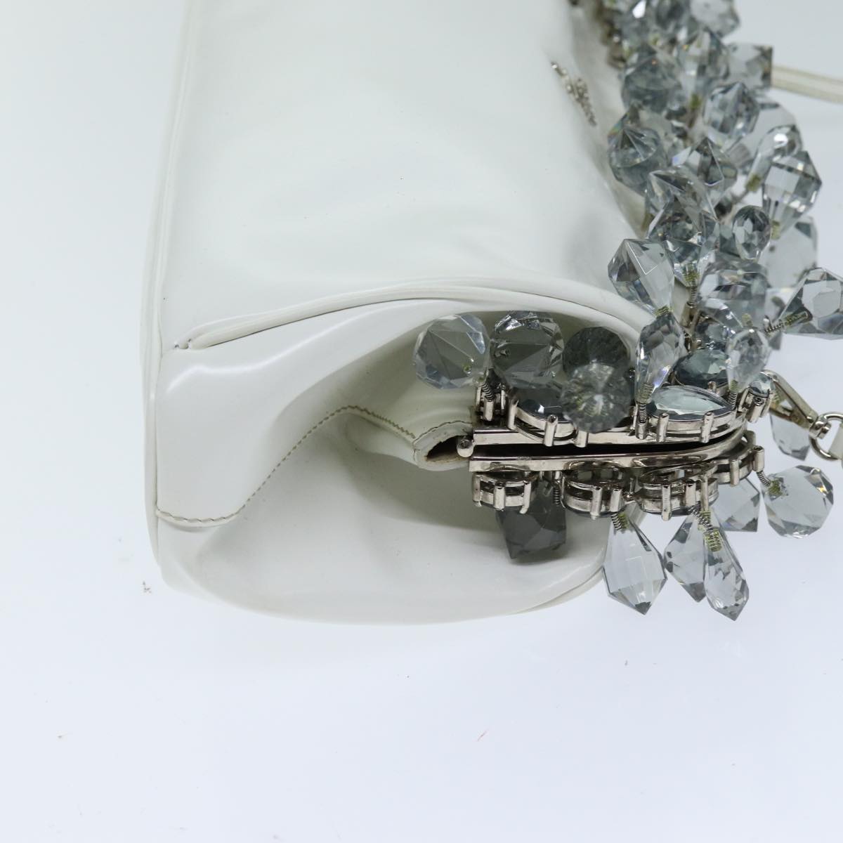 Luxury PradaShoulder Bag Patent leather White 75425