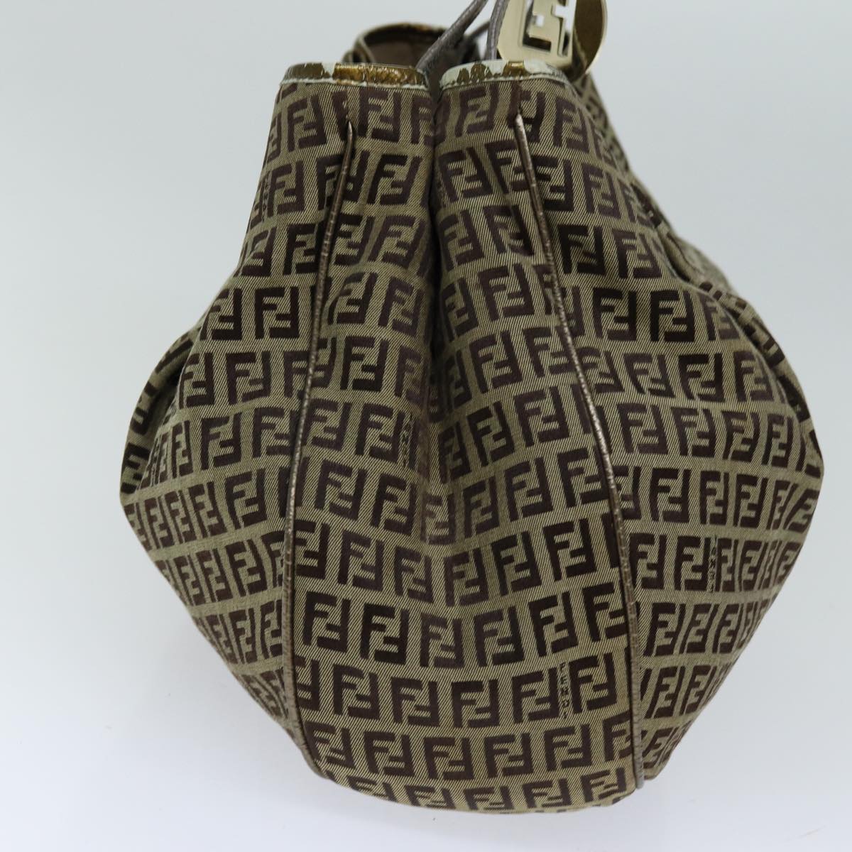 Luxury Fendi Zucchino Canvas Shoulder Bag Beige75429