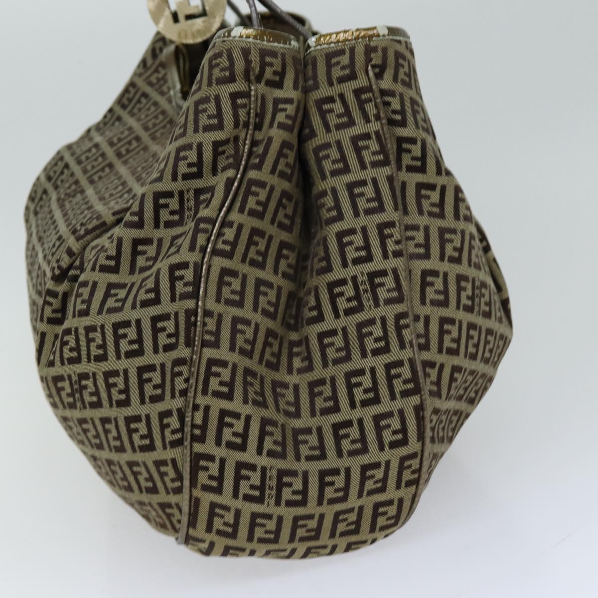 Luxury Fendi Zucchino Canvas Shoulder Bag Beige75429