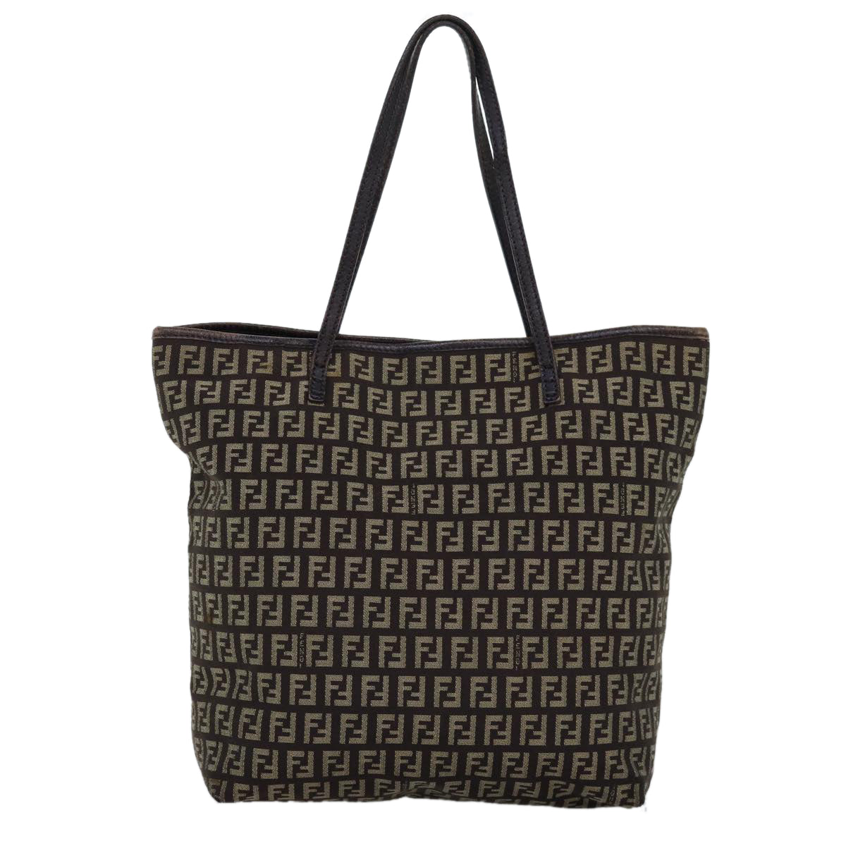 Luxury Fendi Zucchino Canvas Tote Bag Brown75430